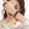 Sparkling Round Glass Braided Bead Bracelet BJEW-SW00082-12-4