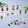32Pcs 4 Style Flat Round & Donut Wood Stud Earring Findings & Earring Settings FIND-TA0002-30-7