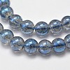 Electroplate Synthetic Crackle Quartz Bead Strands EGLA-J067-8mm-FR01-3