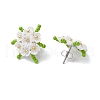304 Stainless Steel Flower Stud Earrings EJEW-MZ00457-05-4