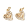 Brass Micro Pave Clear Cubic Zirconia Pendants KK-S367-14A-1
