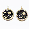 Brass Micro Pave Clear Cubic Zirconia Pendants ZIRC-N039-134-NF-1