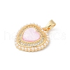 Brass Micro Pave Clear Cubic Zirconia Pendants KK-R213-12G-2