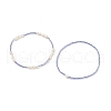 2Pcs 2 Style Natural Pearl & Glass Seed Beaded Stretch Bracelets Set BJEW-JB09032-5