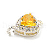 Brass Pave Cubic Zirconia Connector Charms KK-Z072-06S-05-2