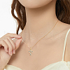 HOBBIESAY 12Pcs 2 Style Rack Plating Brass Micro Pave Clear Cubic Zirconia Pendants ZIRC-HY0001-02-4