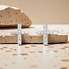 Fashionable S925 Sterling Silver Clear Cubic Zirconia Cross Stud Earrings KP6909-2-2