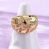 Brass Micro Pave Clear Cubic Zirconia Wide Cuff Rings for Women RJEW-U047-32G-2
