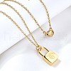 304 Stainless Steel Rolo Chain Pendant Necklaces NJEW-S444-01G-07-1