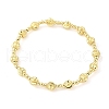 Brass Round Beaded Stretch Bracelets for Women Men BJEW-Z129-01G-2
