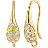 Beebeecraft 5Pairs Brass Micro Pave Cubic Zirconia Ear Hooks KK-BBC0014-85-1