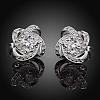 Exquisite Design Brass Cubic Zirconia Stud Earrings EJEW-BB04624-2