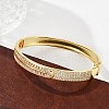 Brass Micro Pave Clear Cubic Zirconia Hinged Bangles for Women BJEW-K274-11G-3