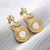 304 Stainless Steel Natural White Shell Stud Earrings EJEW-Z103-03G-02-1