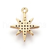 Brass Cubic Zirconia Charms KK-O119-07G-2