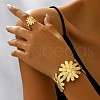 Flower Alloy Cuff Bangles & Cuff Rings Sets FS-WG03347-01-2