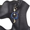 Vintage Natural Lapis Lazuli Ear Studs EJEW-JE05806-05-3
