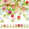   60Pcs 2 Style Handmade Lampwork Pendants PALLOY-PH0022-33-1