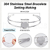SUNNYCLUE 8Pcs 304 Stainless Steel Bracelets Setting Making MAK-SC0001-28-2