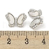 Brass Pave Clear Cubic Zirconia Butterfly Connector Charms with Sea Shell KK-Q820-13P-3