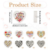 8Pcs 8 Style Heart Silicone Focal Beads SIL-TA0001-70-13