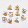 Faceted Glass Rhinestone Charms RGLA-F054-14x14-223PS-1