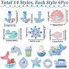 SUNNYCLUE 84Pcs 14 Styles Epoxy Resin Decoden Cabochons CRES-SC0002-91-2