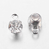 Platinum Plated Brass Middle East Rhinestone Flat Round Pendants X-RB-6.5x4x3.5-01N-2