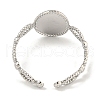 Non-Tarnish 304 Stainless Steel Ovsl Cuff Ring Components RJEW-A043-05P-3