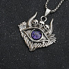Evil Eye Skull Alloy Pave Glass Pendant 667 Stainless Steel Chain Necklaces for Men FS-WG7A50C-03-1