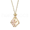 304 Stainless Steel Empty Macrame Pouch Star Moon Pendant Cable Chain Necklaces NJEW-JN05282-01-3