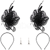 Gauze Feather Flower Hair Bands for Women OHAR-WH20002-05-1