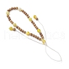 3Pcs 3 Colors Dyed Natural Banded Agate & Wood Round Beaded Phone Hand Strap Chains HJEW-JM03365-6
