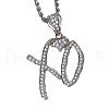 Zinc Alloy Crystal Rhinestone Letter XO Heart Pendant Necklaces for Women FS-WGEFE1E-01-3