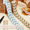 25M Polyester Jacquard Leaf Ribbon OCOR-WH0088-83B-4