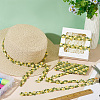 3D Flower Embroidery Polyester Lace Trim SRIB-WH0011-141C-5