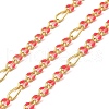 Handmade Brass Enamel Oval Link Chains CHC-L053-08G-09-1