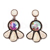 Alloy Synthetic Turquoise Dangle Stud Earrings EJEW-U053-04A-R-4