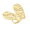 Ion Plating(IP) Textured Heart 304 Stainless Steel Adjustable Rings for Women RJEW-H231-02G-1