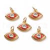 Brass Micro Pave Clear Cubic Zirconia Charms KK-C100-15G-A02-1