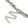 304 Stainless Steel Dumbbell & Oval Link Chains Bracelets for Men & Women BJEW-D042-11P-3
