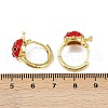 Ladybird Brass Micro Pave Cubic Zirconia Hoop Earrings EJEW-S277-02G-5