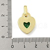 Rack Plating Heart Brass & Cubic Zirconia & Enamel Pendants KK-Z053-28G-4