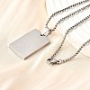 304 Stainless Steel Blank Pendant Necklaces NJEW-P329-04C-P-3