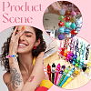SUNNYCLUE 45Pcs 9 Colors Stripe Resin Beads RESI-SC0003-52-5
