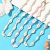 6Pcs 6 Styles Dyed Synthetic Turquoise Starfish & Natural Cowrie Shell & Glass Seed Beaded Necklaces NJEW-JN05329-3