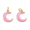 Real 18K Gold Plated Brass Enamel Pendants KK-A155-14G-3
