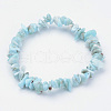 Natural Larimar Beaded Stretch Bracelets X-BJEW-JB02680-01-4