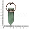 Natural Green Aventurine & Amethyst Sword Shape Big Pendants G-Q350-07K-3
