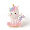 Resin 3D Unicorn Adjustable Rings RJEW-JR00428-04-1